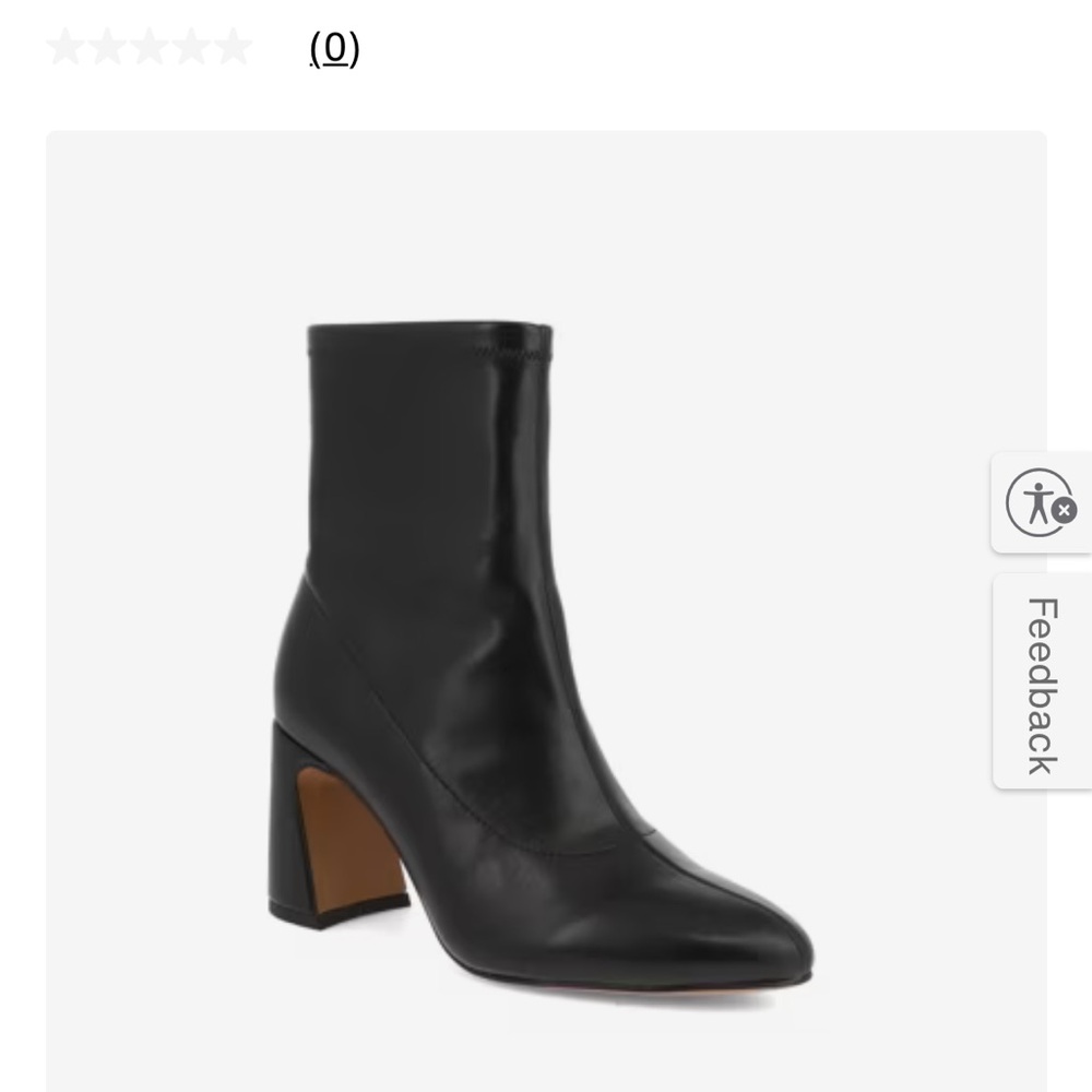 MIA Black Leather Mid-Calf Block Heel Ankle Boots